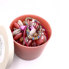 Mystery Vintage Modern Pink Theme Fashion Costume Mixed Jewelry Jar 1lb