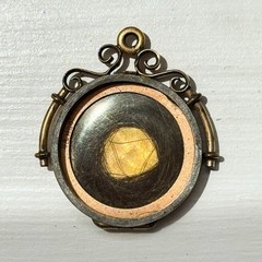 Antique Victorian Gold Filled Mourning Hair Locket Pendant W&H Co Monogram R