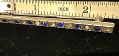 Vintage Art Deco Sterling Silver Top Rhinestone Bar Brooch beautiful!!!
