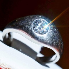 14k white gold ring 0.33ct natural diamond sz 4.5 solitaire antique 3.64gr N3622