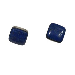 Vintage Blue Square Stud Pierce Earrings