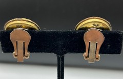 VINTAGE MICRO MOSIAC CLIP ON EARRINGS – REDS, BLUE WHITE – MADE IN ITALY