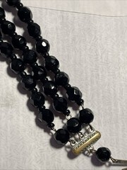 1950s Triple Strand Black Jet Cut Glass Bread Necklace 14-16” – Morning Jewelry