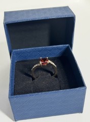 Vintage Red Cubic Zirconia Ring Gold Plated Womens Size 6.5