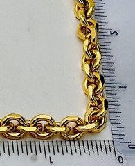 Vintage 1990s Gold Plated Chunky Hexagon Link Necklace 30”