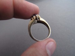 VINTAGE ROSS SIMONS GILTED STERLING OVAL CUT SAPPHIRE RING SIZE 7
