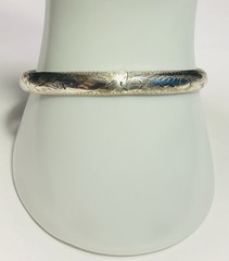 Vintage 925 Sterling Silver Hinged Bangle Bracelet 2.25″ Diameter, 8.1 grams
