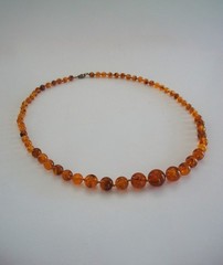 Art Deco Baltic Amber Necklace – Graduated Beads with Inclusions – Circa 1925