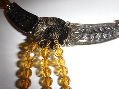 Art Deco Style LaVintage Necklace Faceted Glass Crystals Brass-tone Magnificent