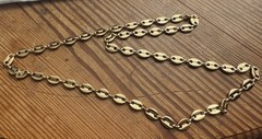 Gold Tone Oval Link Necklace Vintage Polished Link Chain Minimalist Classic 20”