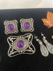 VTG Jewelry Lot AVON Maple Leaf Brooch Bell Earrings 2000 Watch Bar Brooch +MORE