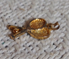 Vintage MONET Signed Tennis Racket Charm Gold Tone