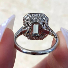 2.80CT Emerald Aquamarine Lab Created Diamond Wedding 14k White Gold Fn Ring