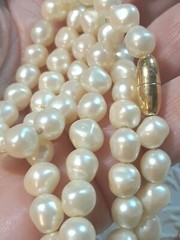 Mother of Pearl white beaded necklace, freshwater pearls? + other necklaces.