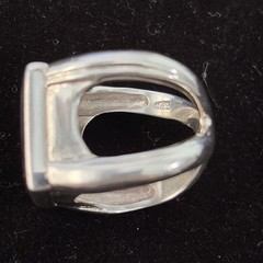 Vintage 925 Sterling Silver Square Abalone Shell Statement Ring Size 8 13.6g