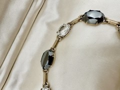Antique Old VTG Gold Filled Tennis Bracelet White Topaz? Estate Sale Rare Read