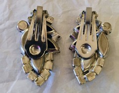 D&E Juliana Lava Glass & Blue AB Rhinestone Brooch/Earring Set Vintage Exquisite