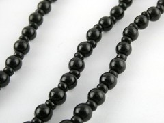 Black Onyx Carved Buddha Pendant Necklace Black Beaded Strand No Clasp 68.5g