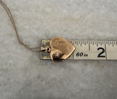 Vintage 1/20 14K Yellow Gold Filled Heart Photo Locket & 18″ Necklace Chain
