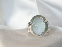 Chunky Sterling Silver 925 Natural Heated Blue Topaz Cabochon Unique Ring Size 7