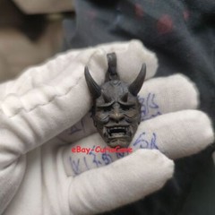 Gothic Mens Devil Skull Samurai Mask Pendant Necklace Brass Hip Hop Rapper Biker