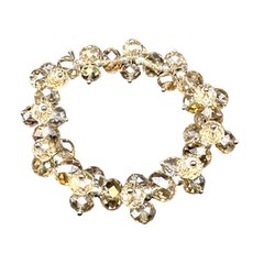 CHUNKY CRYSTAL BRACELET Champagne Crystals Silver Beads – 6 3/4″ Stretch