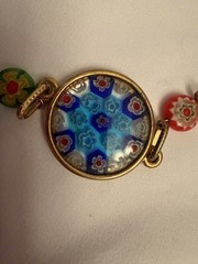 SWEET ROMANCE Millefiori Murano venetian glass style Charm Necklace jewelry