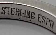 2 Sterling CZ Rings Sz 5: Joseph Esposito Eternity Band 1 CZ missing, Wavy Band