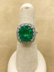 Art Deco Vintage 5.30 Ct Natural Green Emerald Wedding Ring 925 Sterling Silver