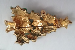 6 Vintage Napier Gerry KC Christmas Brooches Pins Gold Silver Tone Rhinestone