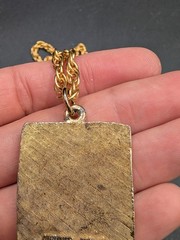 1968 Another Mother for Peace Anti War Vietnam Gold Tone Pendant 25″ Necklace