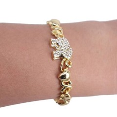 womens bracelet 18k gold filled with hearts