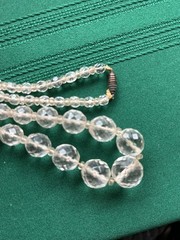 Vintage Clear Faceted Graduated Glass Bead Necklace 17 inches