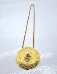LANVIN PARIS Vintage Gold color Necklace Cone type