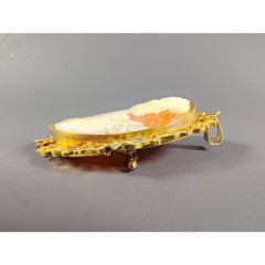 Antique 14K Gold Filigree Cameo Convertible Brooch/Pendant c. 1920s (2.5″ x 2″)