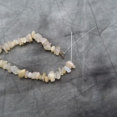 Moonstone Gemstones White Chip Beads 16 inch Nuggets Strand JTV 616c
