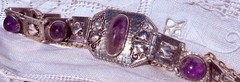 Antique Arts & Crafts 1908-1910 THEODOR FAHRNER Amethyst 935 Sterling Bracelet