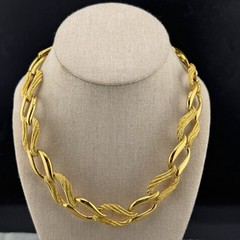 Vintage Napier Necklace Gold Tone Chunky Statement 18”