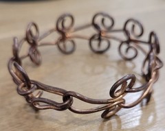Vintage Spiral Bracelet Copper Alloy Metal Swirl