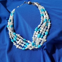 Original NATIVE American Artie YELLOWHORSE Turquoise STERLING SILVER Necklaces