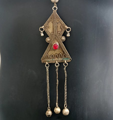 Ethnic Chandelier Necklace Boho Folk Bell Fringe Tribal Middle Eastern Statement