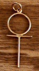 Vintage Estate Egyptian 18K Yellow Gold Ankh Figure! 1.25″ L!! In Original Box!!