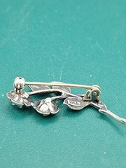 925 TEKA Theodore Klotz Double Rose Brooch Pin.