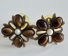 Vintage Set Of Signed SILVER FOREST Brooch Pin & Matching Earrings 80s/90s Rare