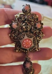 JULIANA DeLizza and Elster MOROCCAN MATRIX Vintage Dangle Pin Brooch Pendant