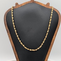 Vintage Sigal Gold Tone Twisted Flat Link Serpentine Chain Necklace 16″