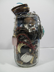 1.75 lbs Mystery Jewelry Lot VTG to Now All Wearable Necklaces~JAR NOT INCLUDED