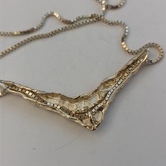 Freeform Modernist Sterling Silver Necklace Artisan Sculptural V OOAK Hadamard