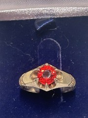 Ostby Barton vintage 10k gold ring with synthetic ruby