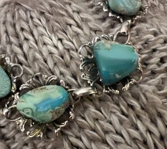 Vintage 60’s TURQUOISE Stones Nuggets Silver Tone Southwestern Western Bracelet
